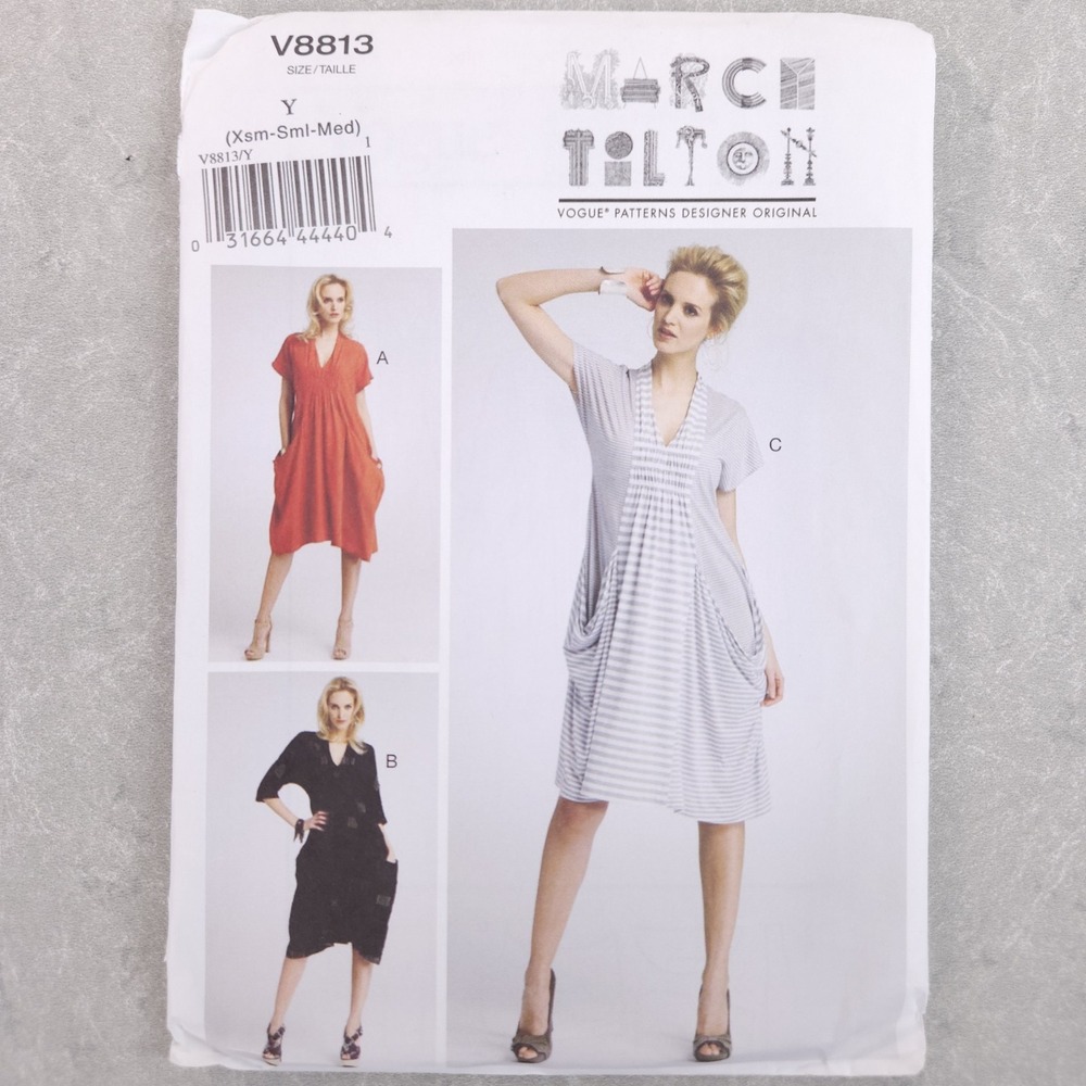 Vogue V8813 Marcy Tilton Lagenlook Pullover Dress Sewing Pattern Artsy XS-S-M